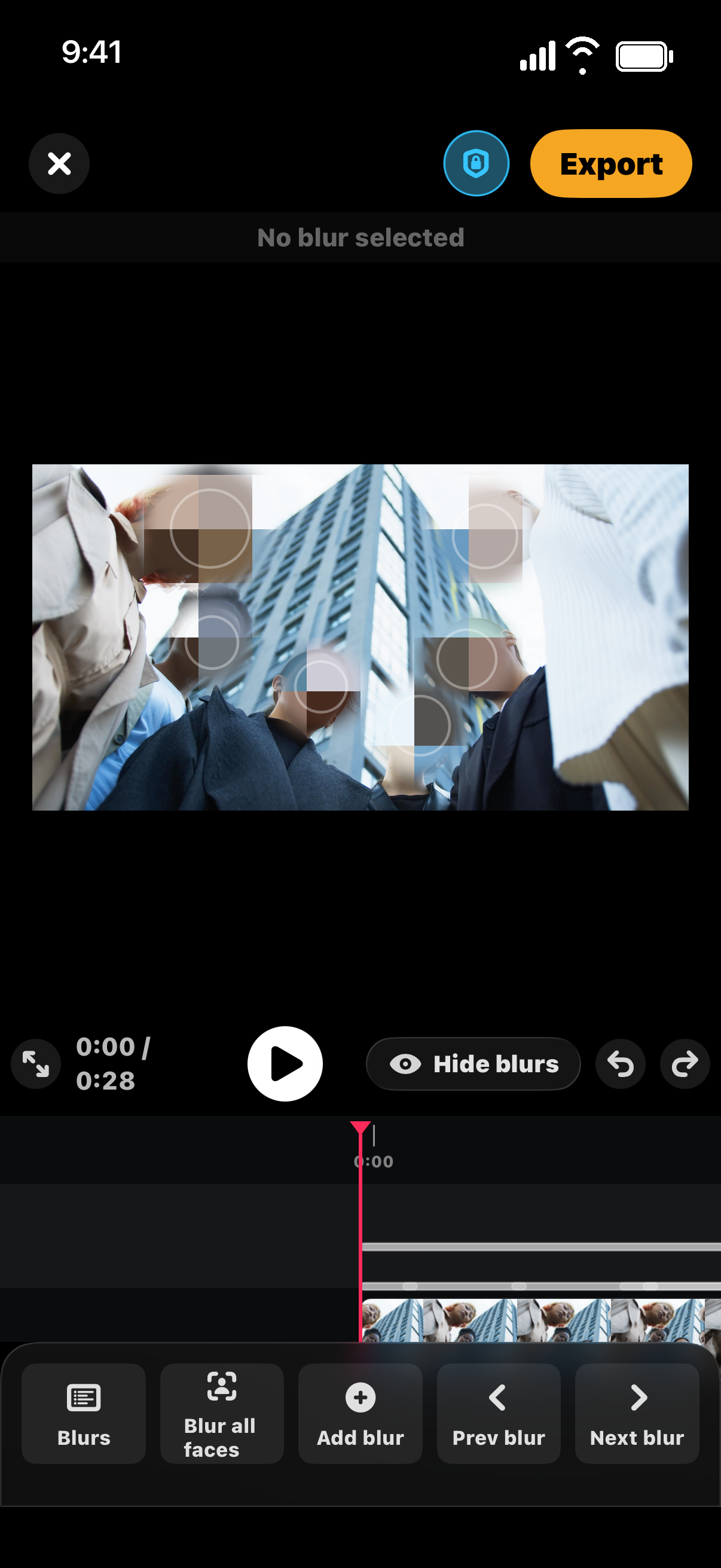 Same footage with the faces covered in BleepFace